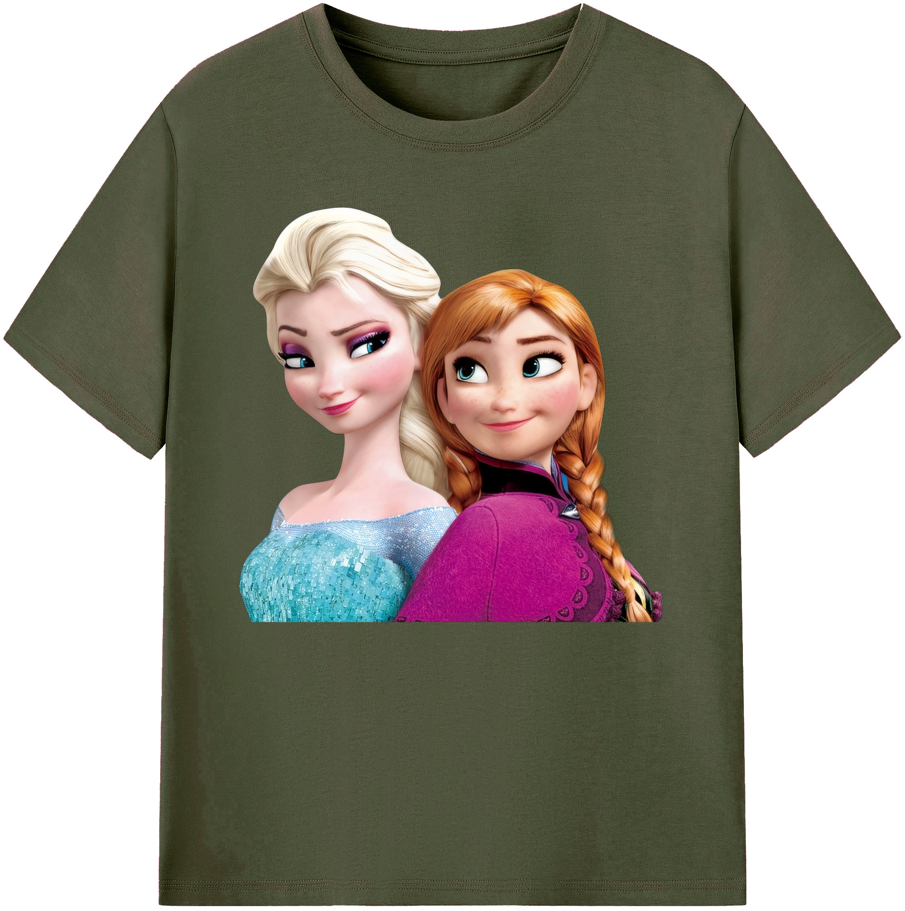 （画像用） アナと雪の女王 アンナ エルサ Frozen Anna Elsa 綿100％ メンズ半袖Tシャツ｜肌触りやわらか＆通気性